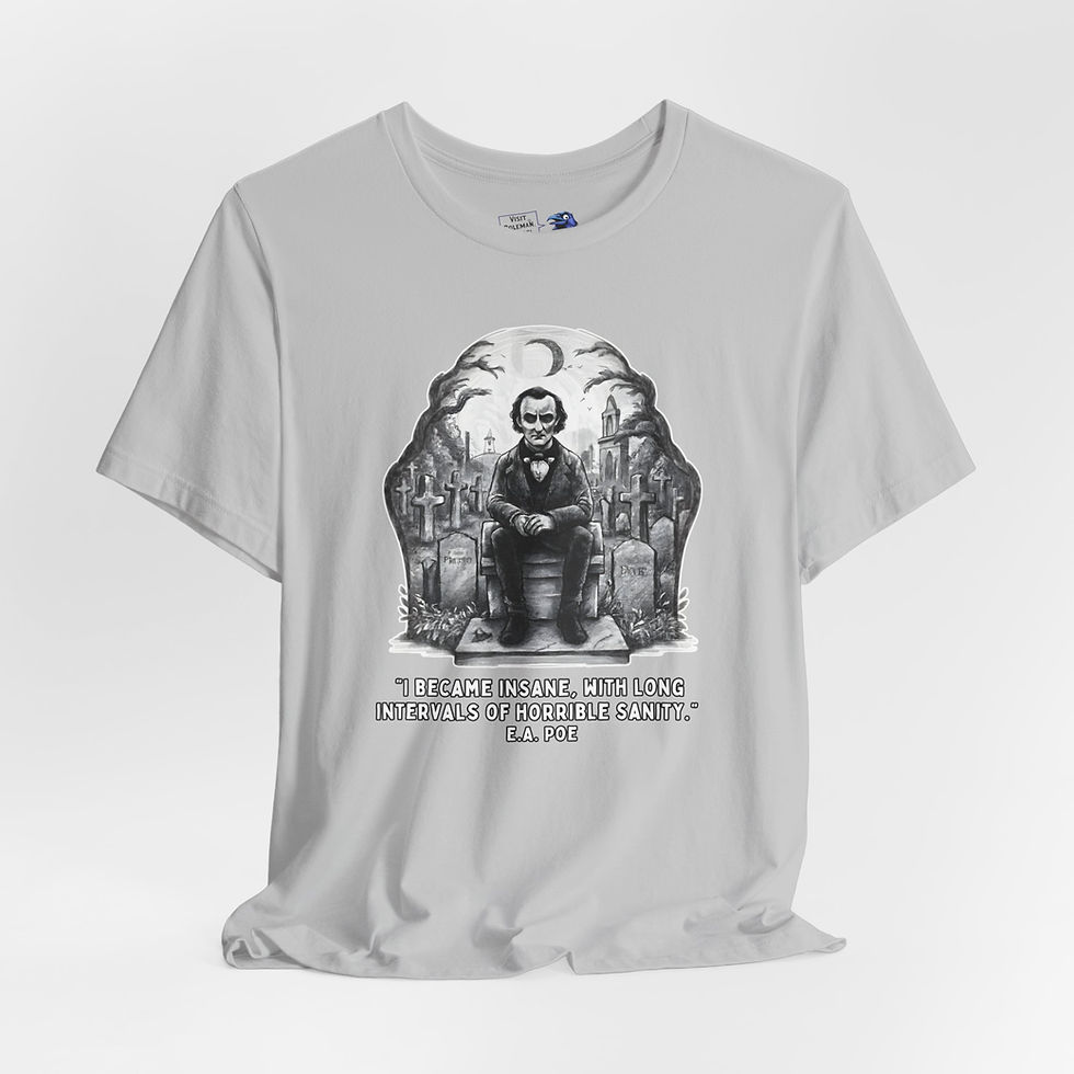 Thumbnail: Edgar Allan Poe Quote Graphic Tee, Perfect for Literature Lovers & Halloween