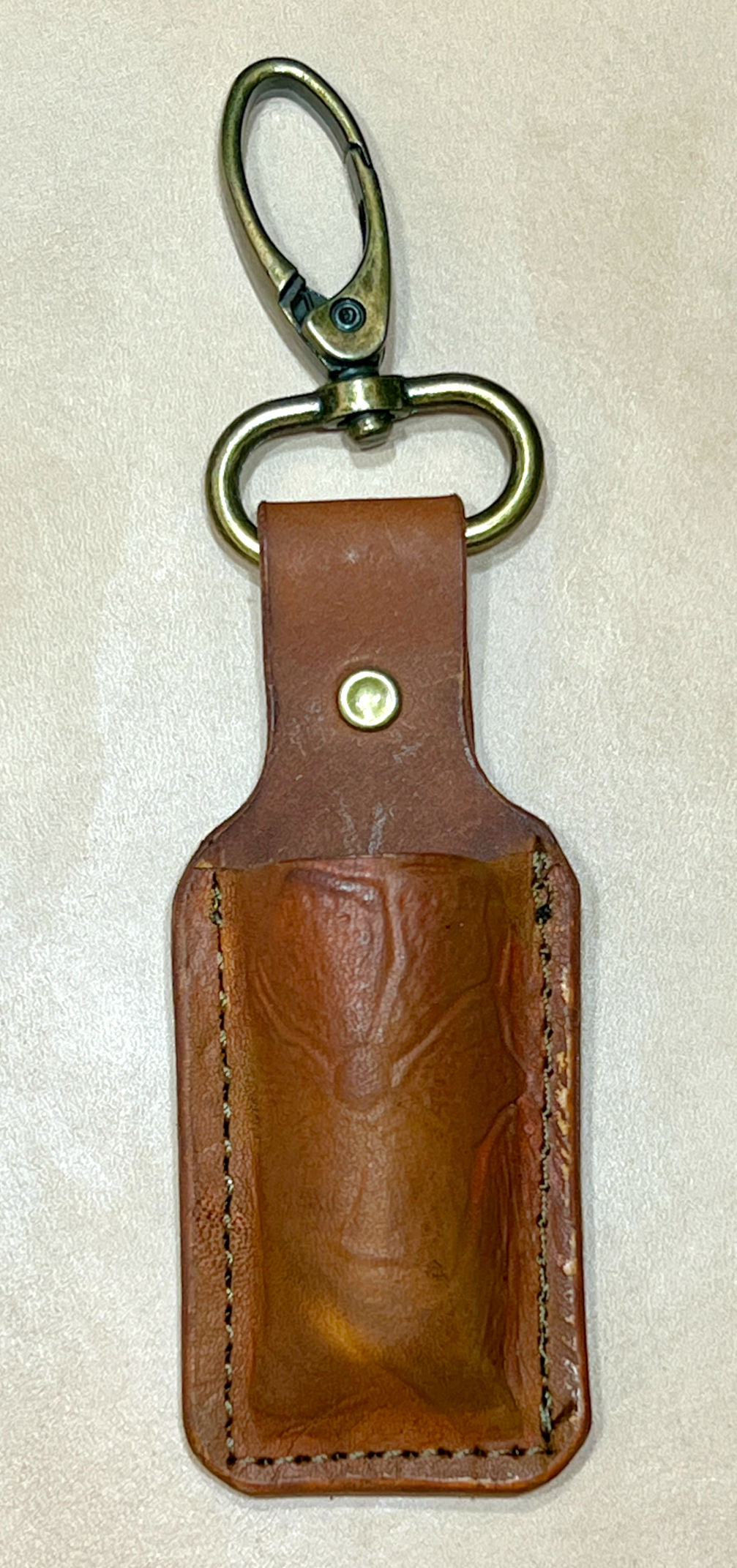 Leather Lip Balm Stick Holder with Clip
