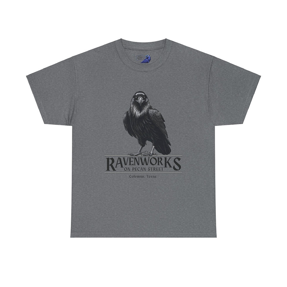 Thumbnail: Be a fan of Ravenworks on Pecan Street gray tee