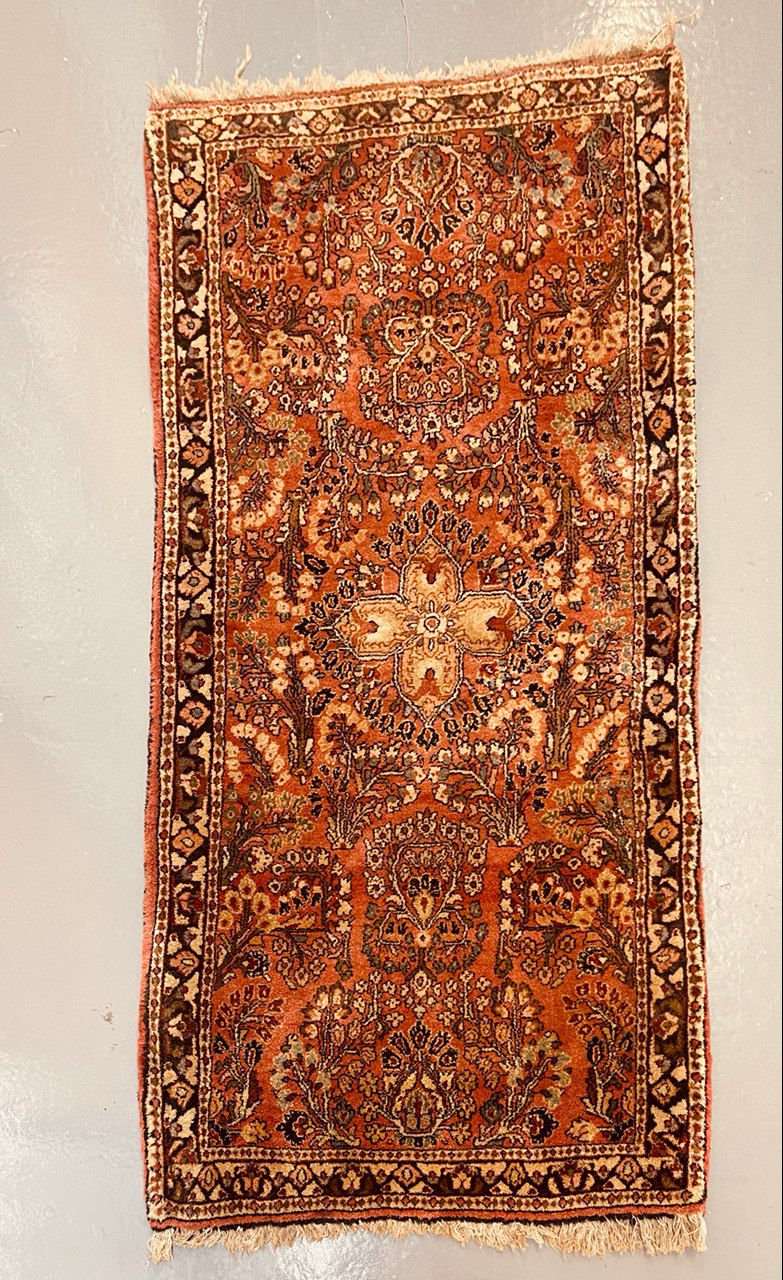 SKU 164 Antique Heriz Hand Knotted Wool rug, 80x165 cm