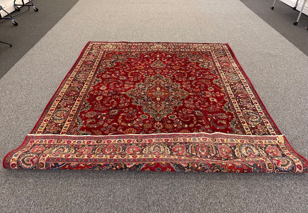 Thumbnail: SKU 767 Extra large Antique Handmade Mashad Rug Size:W.3.00cm L.3.90cm