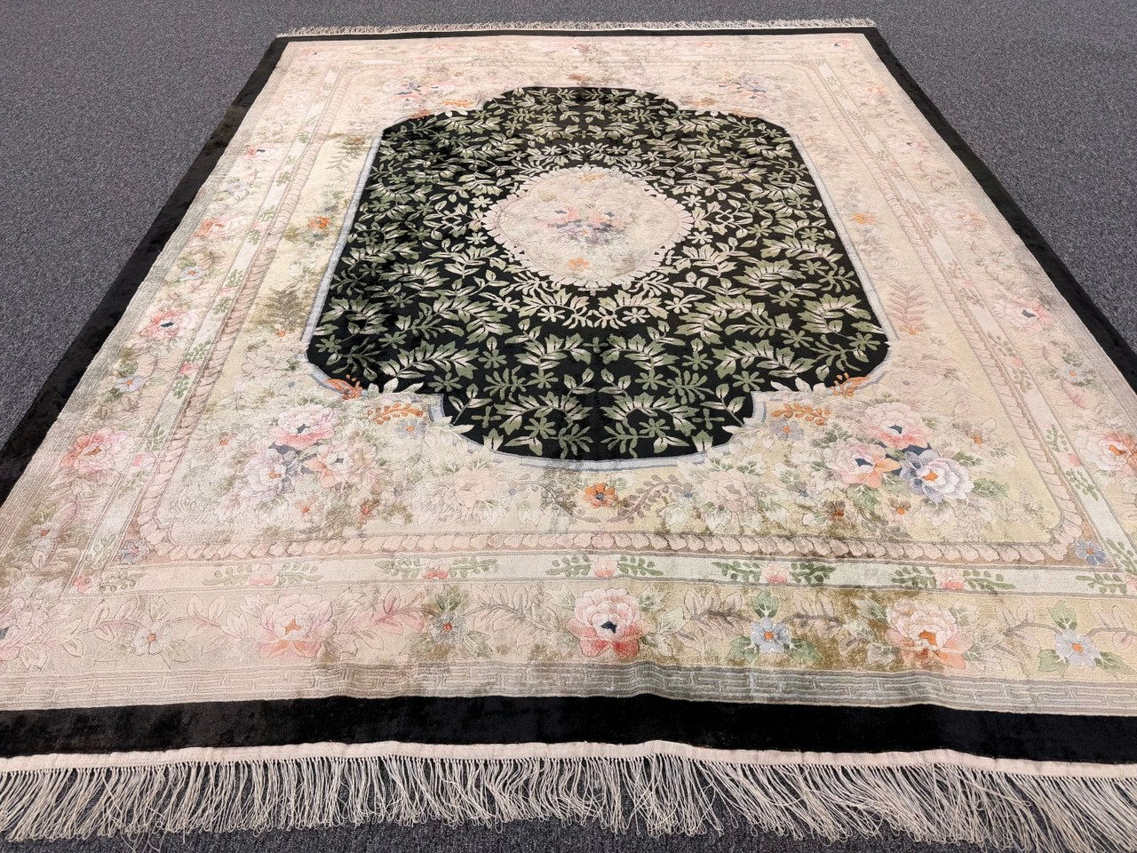 SKU 589 Oriental Antique Iranian Handmade Silk Rug, Size: W2.43cmX L3.03cm