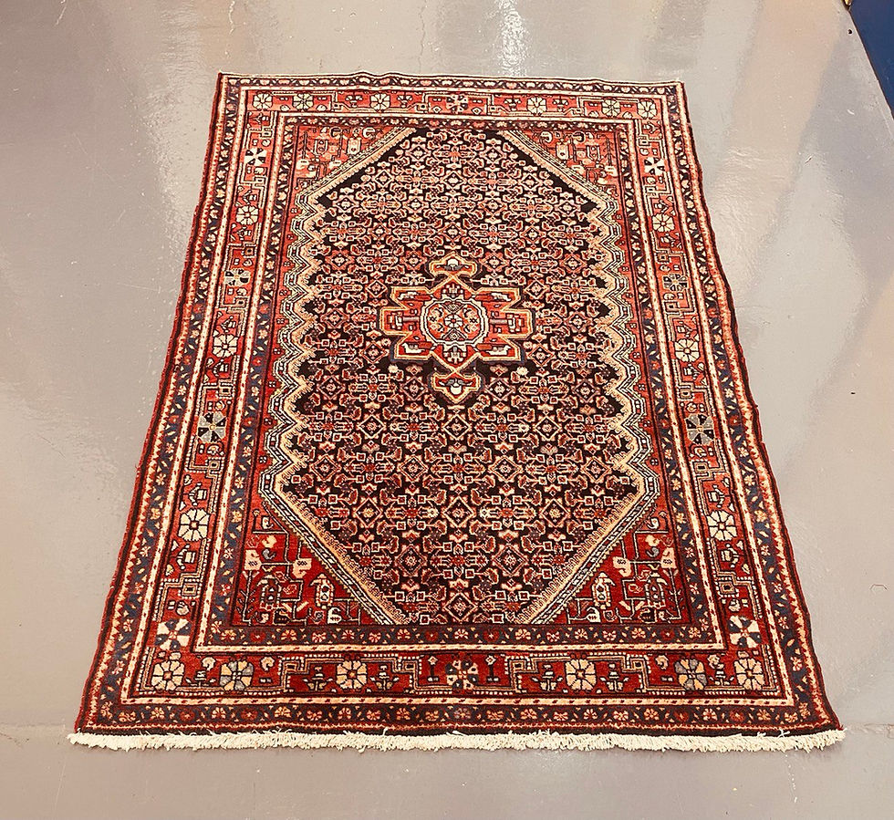 SKU 117 Antique Handmade Iranian Hamadan Rug, 228x140 Centimeters