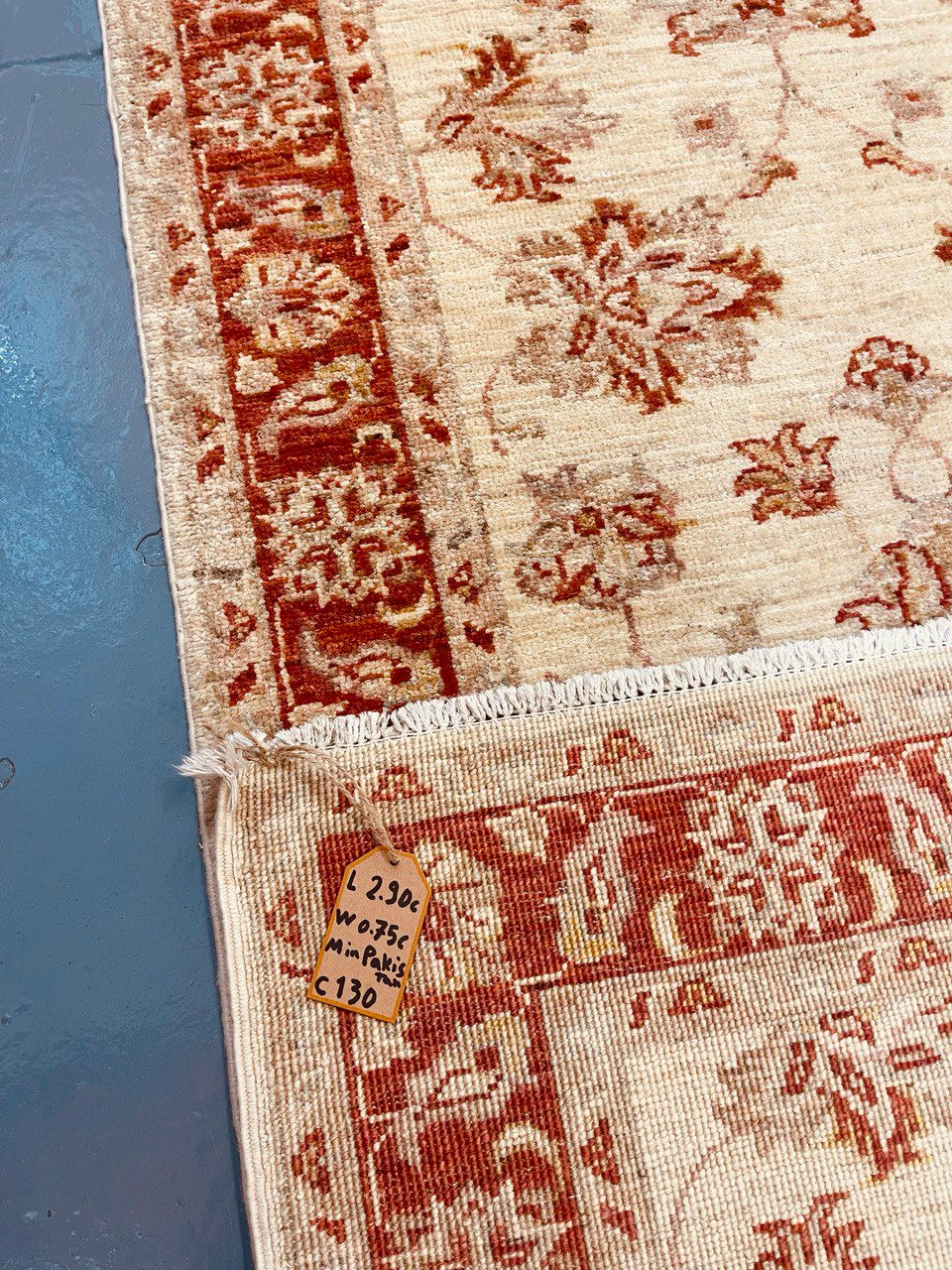 Thumbnail: SKU 130 Handmade Wool Peshawar Ziegler Runner rug, 290x75 cm