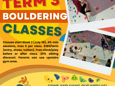 Term 3 Bouldering Classes Now Open at The Hangout Margaret River!