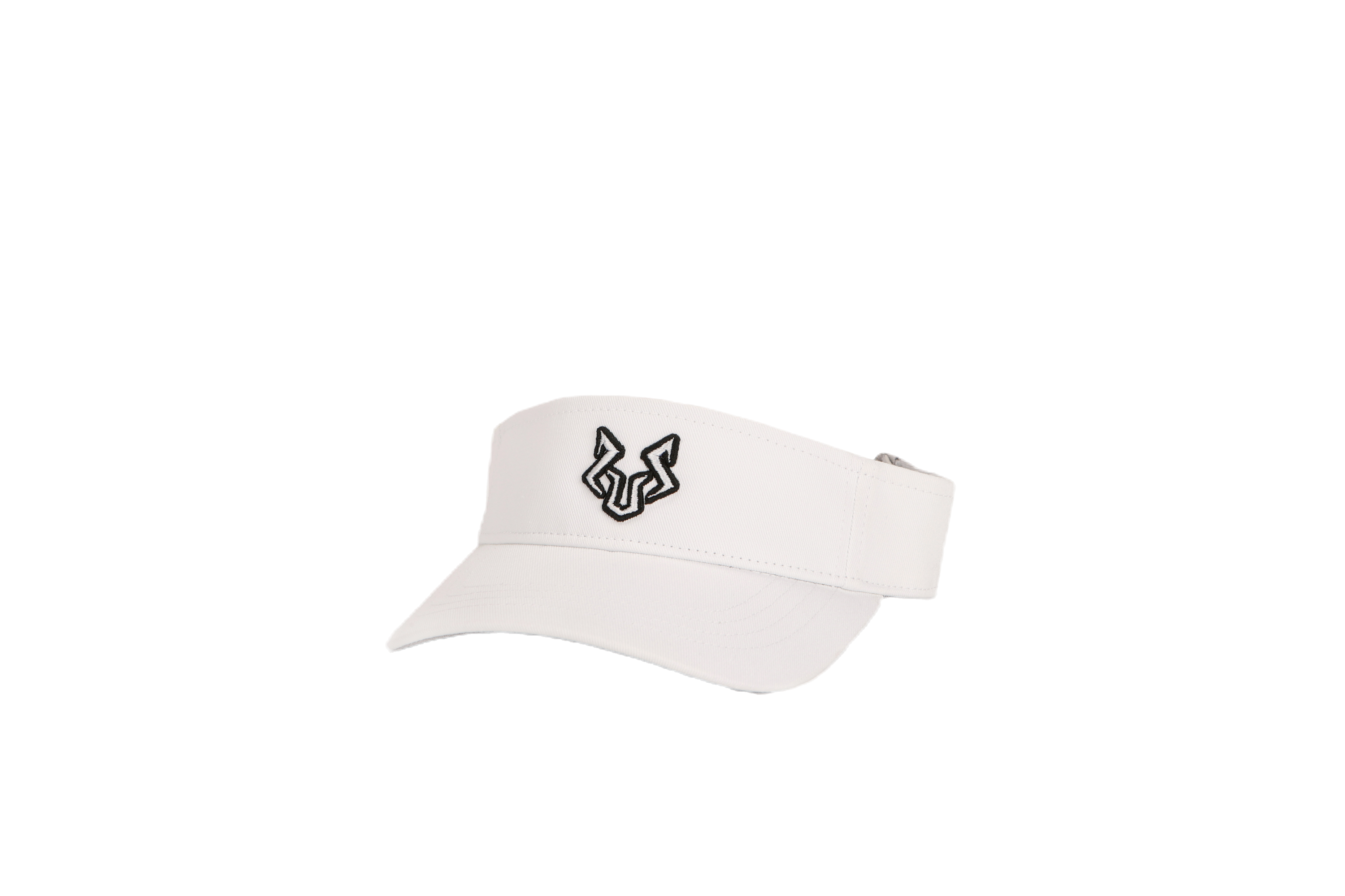 Wolfpack Visor - White w/white logo outlined black