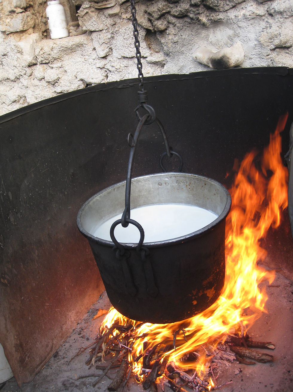 Step 2: Re-cooking the leftover whey