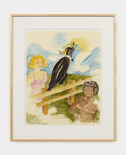 Robert Colescott, Old Crow on the Fence, 1978