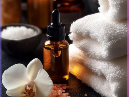 Traditional spa tools including towels, brushes, and skincare products, representing a typical spa experience compared to a headspa.
