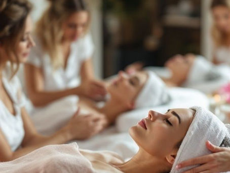 Bridal party celebrating at T Scalp Therapy & Spa with the bride enjoying a relaxing headspa treatment in Orange County