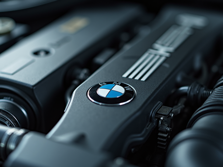Professional BMW engine servicing in progress