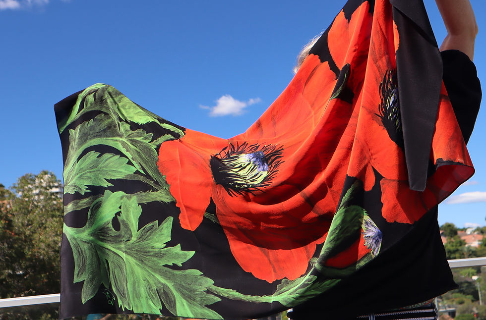 Thumbnail: Poppies Silk Scarf (Limited Edition)