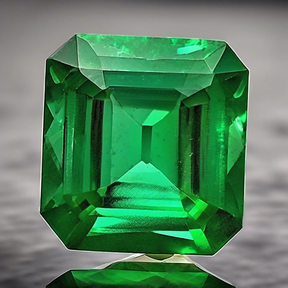 A stunning loose emerald gemstone, featuring a rich green hue and expertly cut facets, reflecting its natural brilliance.
