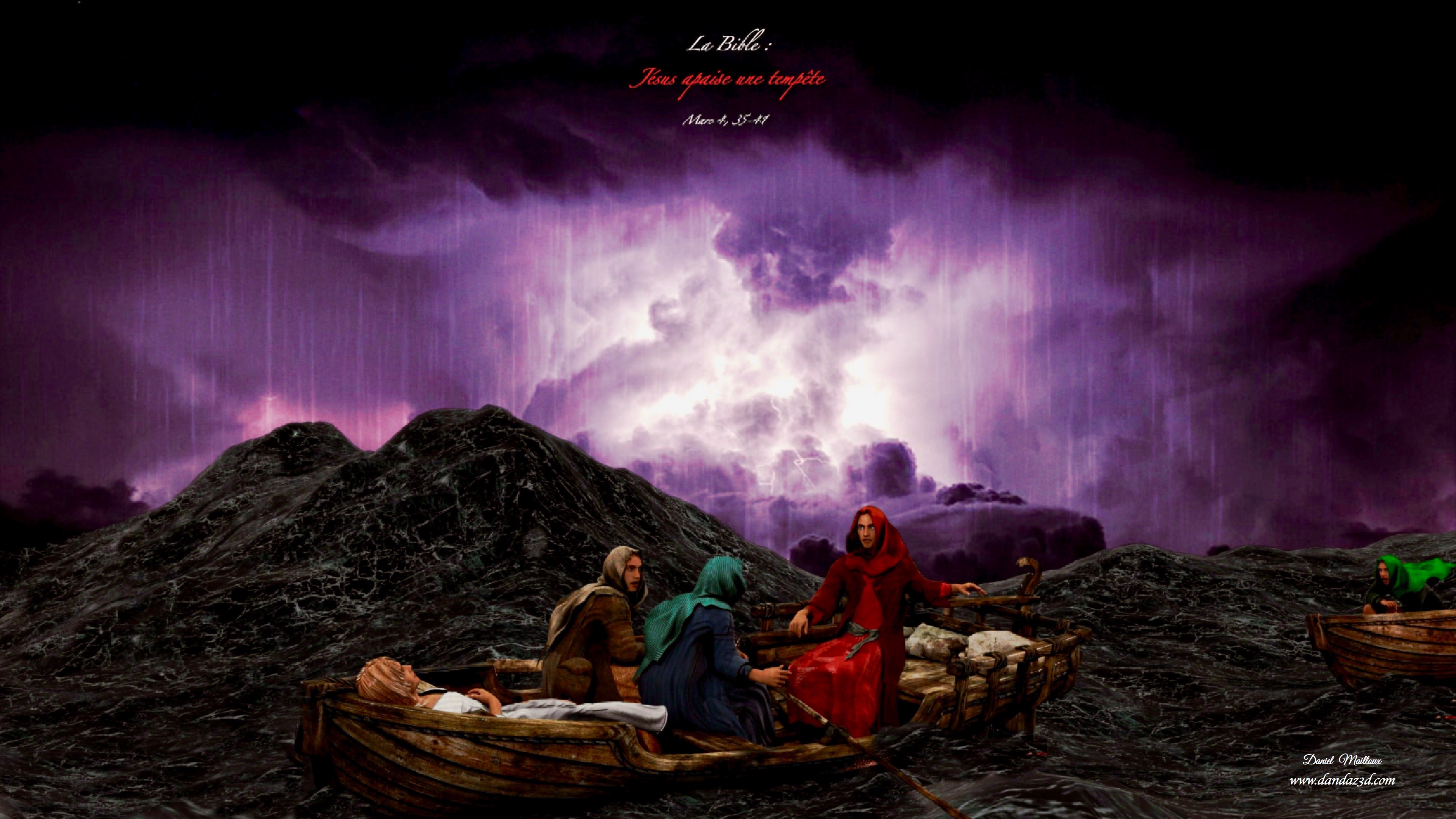 Tempête apaisée par Jésus