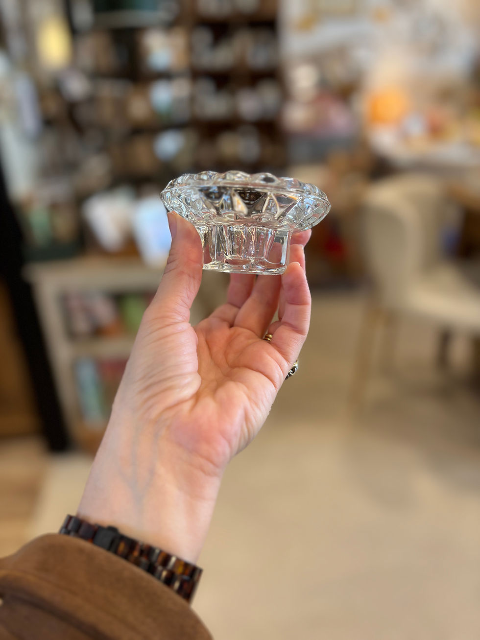 Miniature : Bougeoir en verre ancien chiné 🏷️ 