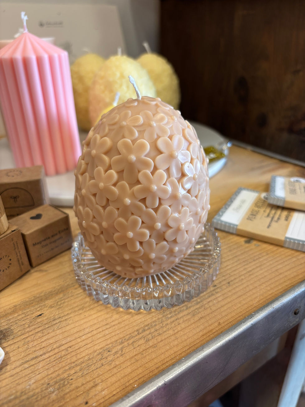 Miniature : Soucoupe plate en verre strié 