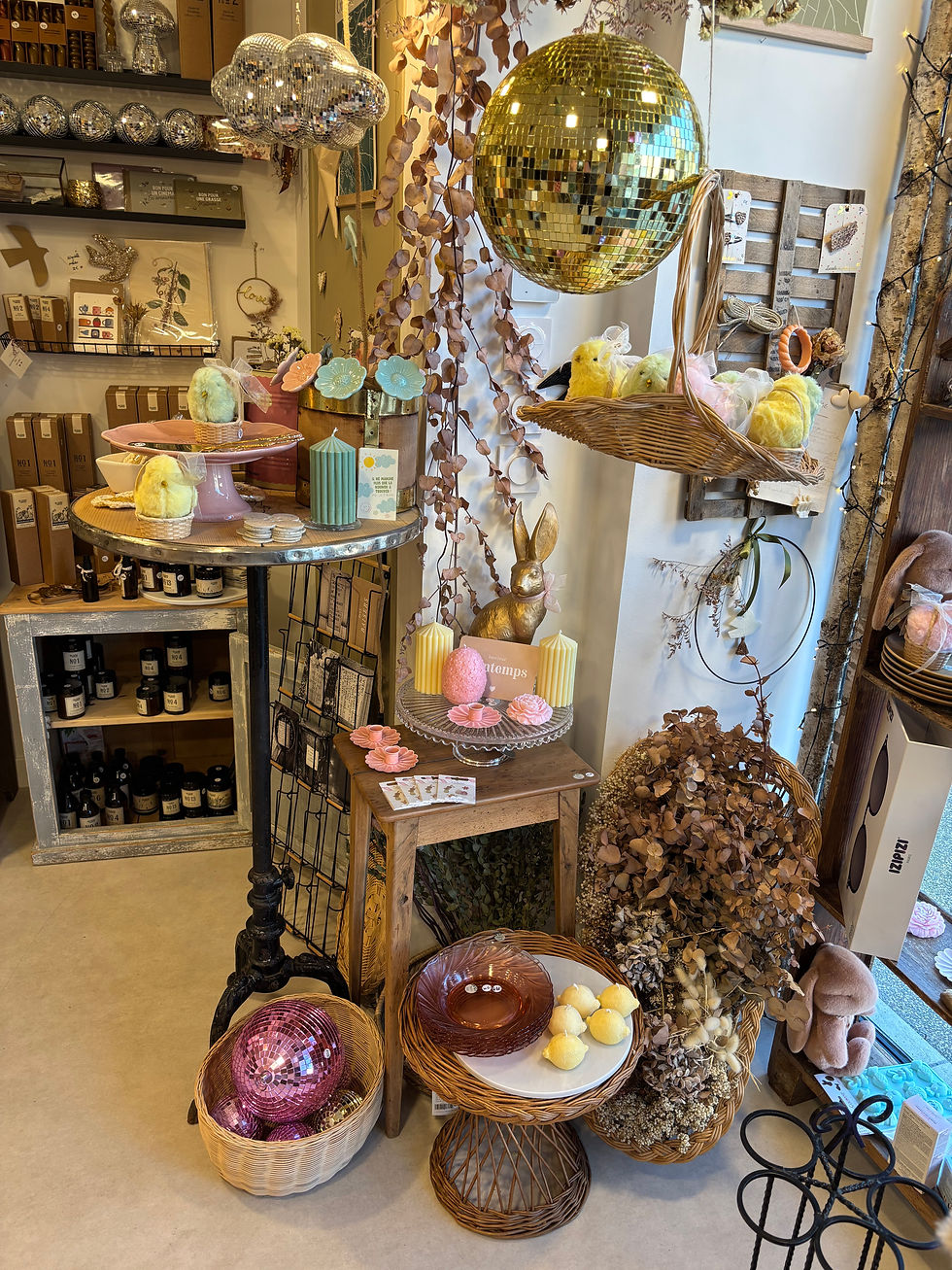 Miniature : Poussin de Pâques dans son panier en osier 🖐️ 🇫🇷 