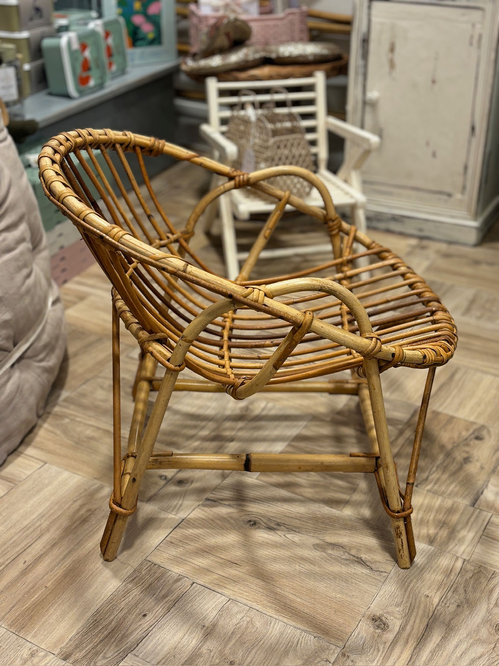 Miniature : Fauteuil corbeille enfant en rotin 🏷️