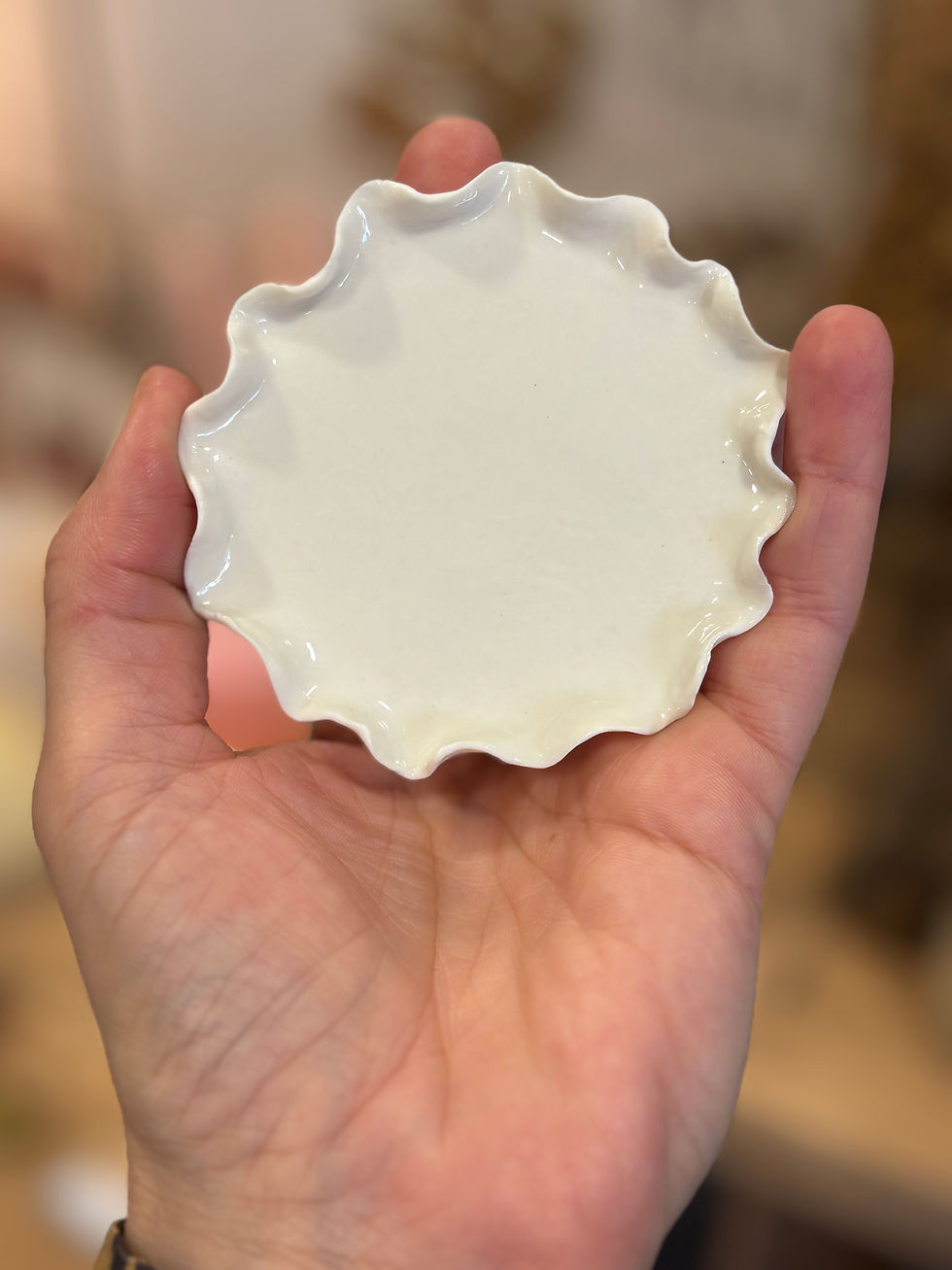Miniature : Mini soucoupe en céramique blanche Jilveli🖐️ 🇫🇷 