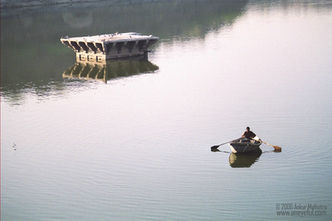 Man in row boat, Bal Samand lake