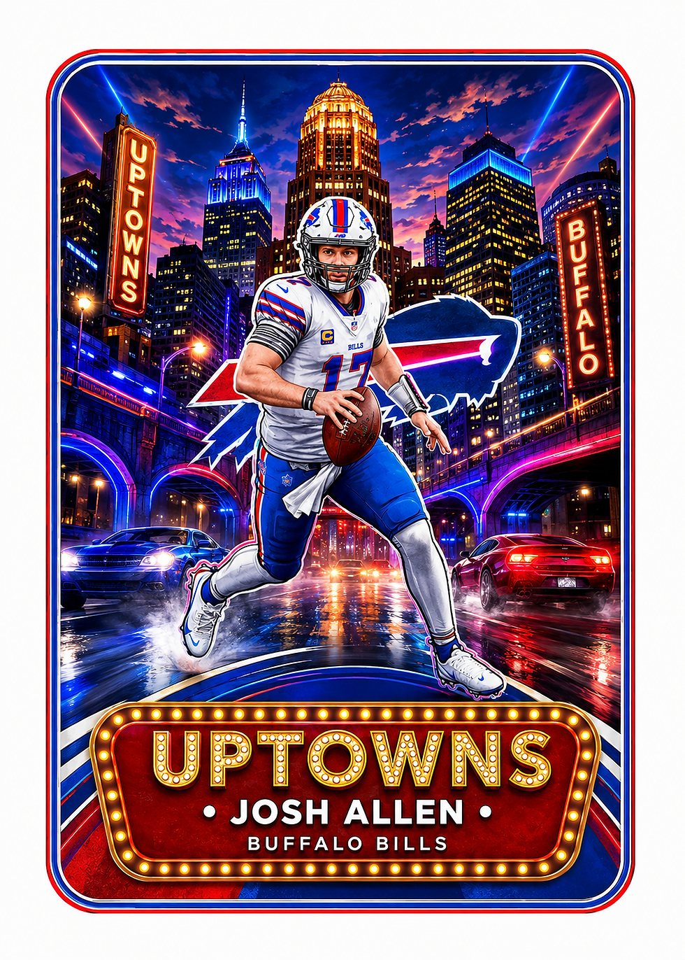 Josh Allen Buffalo Bills Uptowns sports card graphic