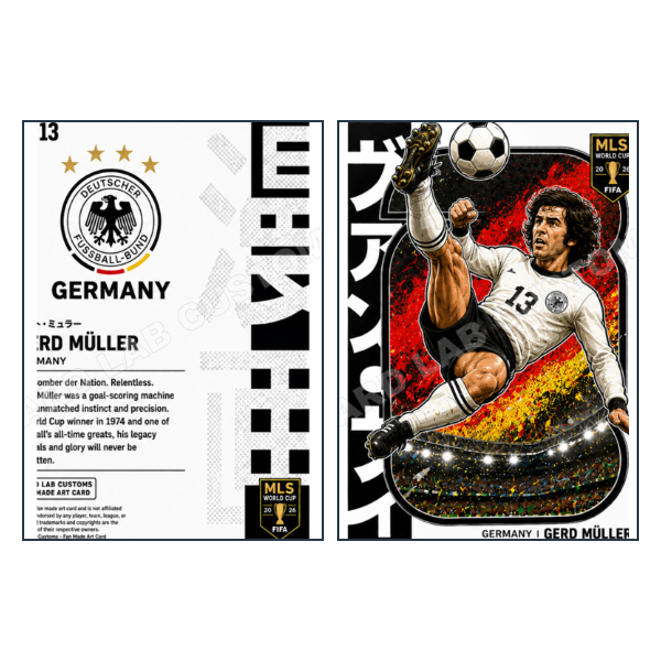 Gerd Muller Manga 2026 MLS World Cup Germany - Custom Fan Made Card front and back