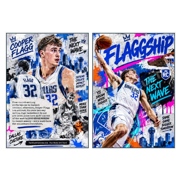 Cooper Flagg Flaggship Dallas Mavericks - Custom Fan Made Card front and back