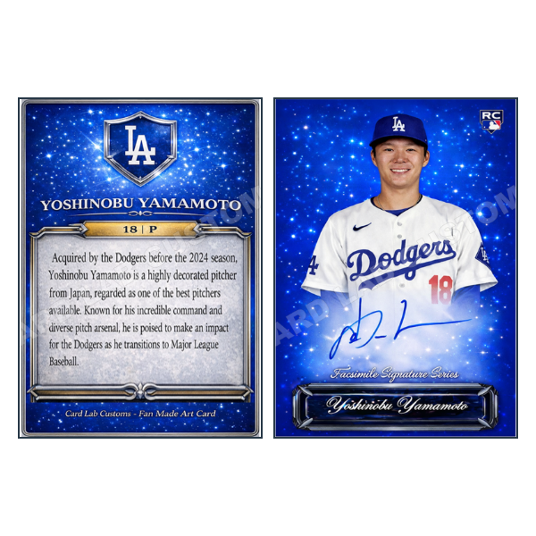Yoshinobu Yamamoto Facsimile Signature Series - Custom Fan Made Card front and back