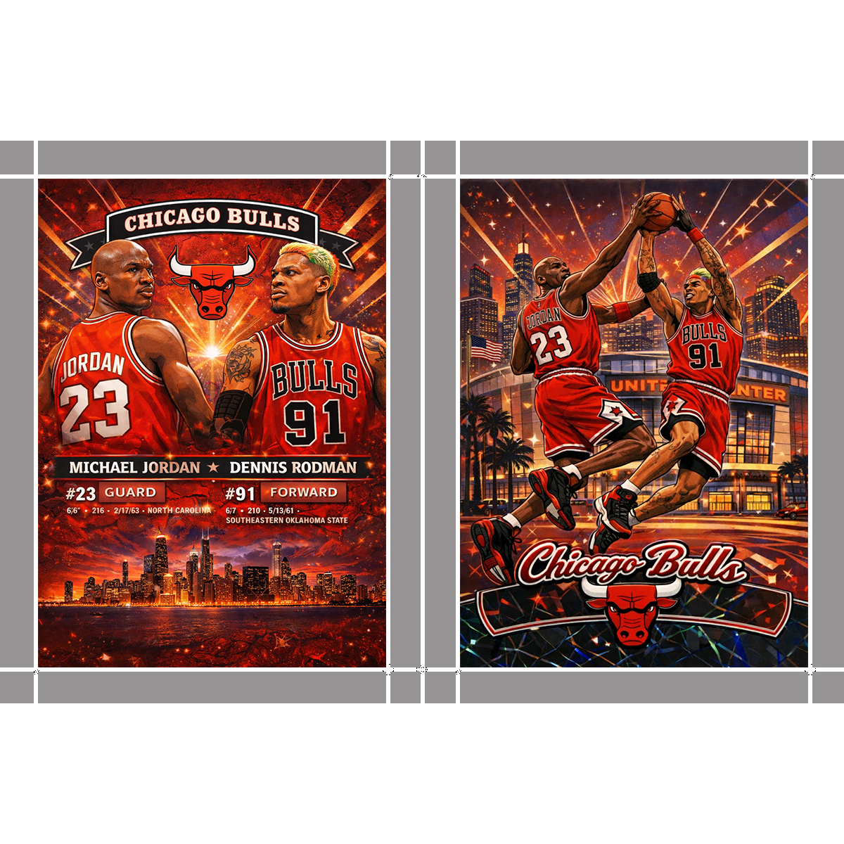 Chicago Bulls Downtown Micahel Jordan and Dennis Rodman