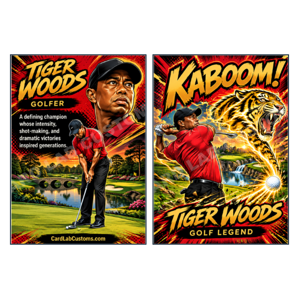 Tiger Woods Kaboom Golf Legend - Custom Fan Made Card front and back