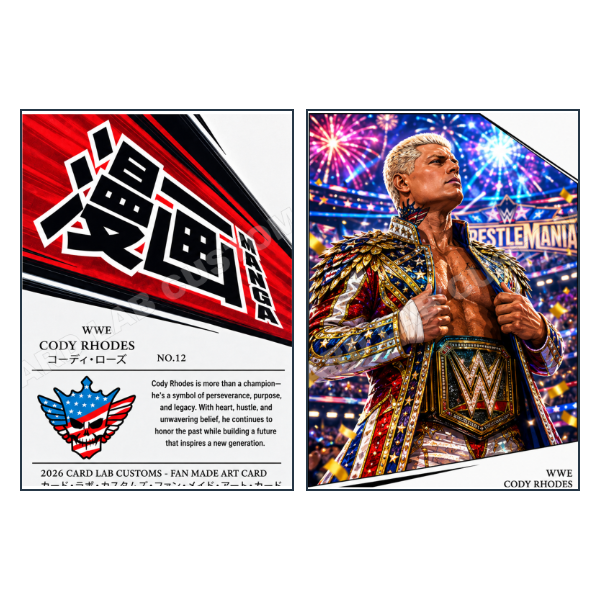 Cody Rhodes Manga - Custom Fan Made Card front and back