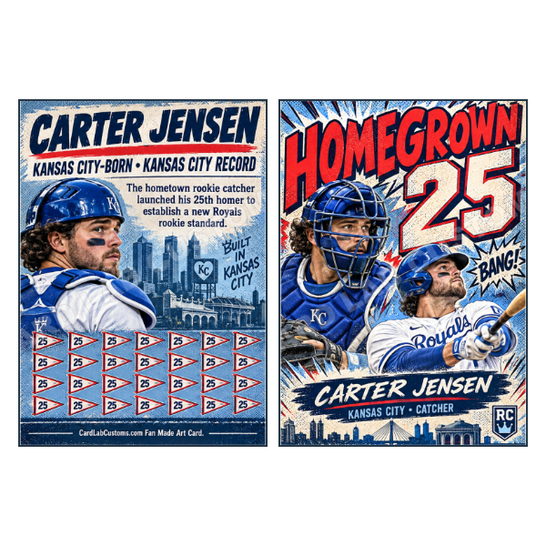 Carter Jenson Homegrown Kansas City Royals - Custom Fan Made Card front and back