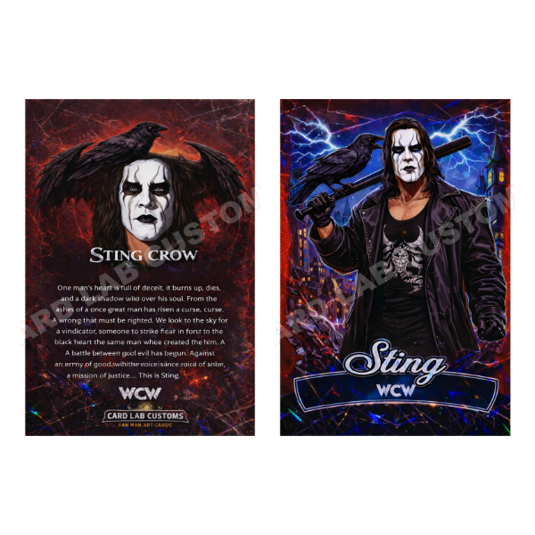 Sting WCW - 1997 WCW Starrcade - Custom Fan Made Card front and back