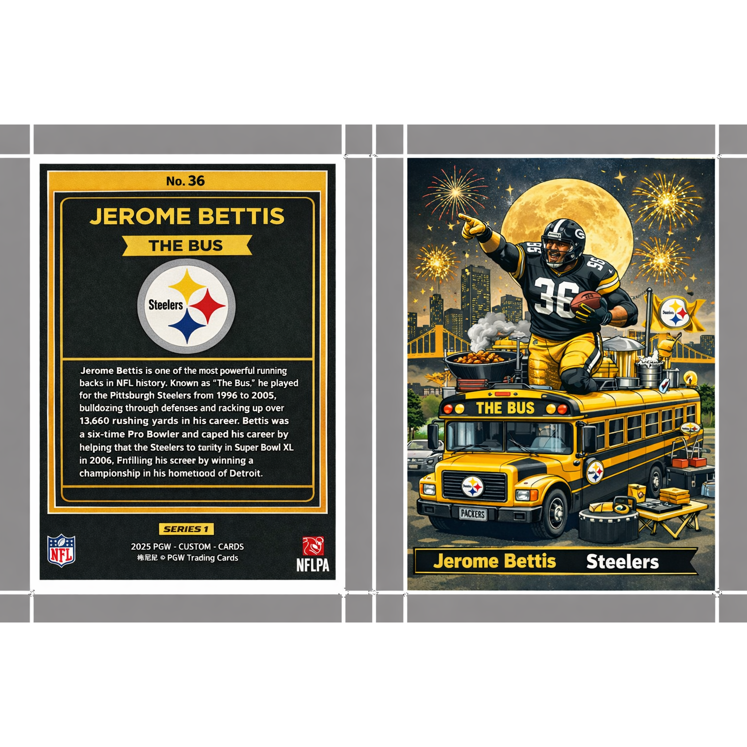 Jerome Bettis Downtown the bus Pittsburgh Steelers