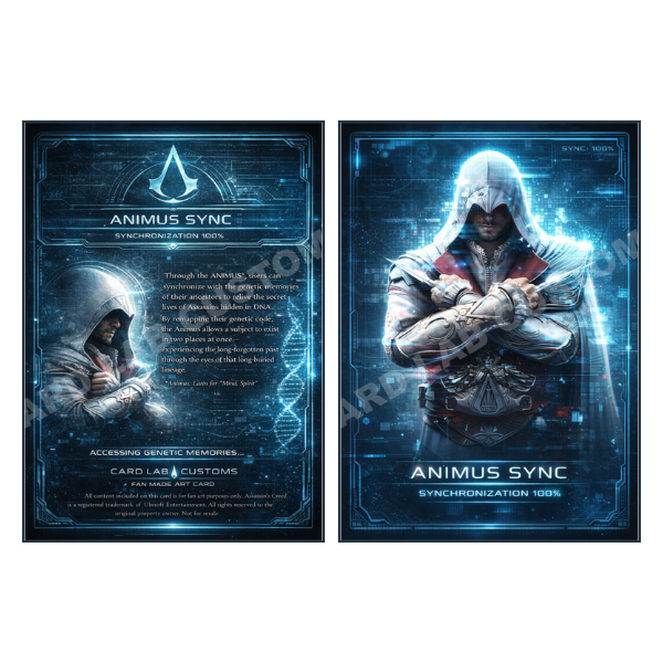 Assassin’s Creed Animus Sync - Custom Fan Made Card front and back