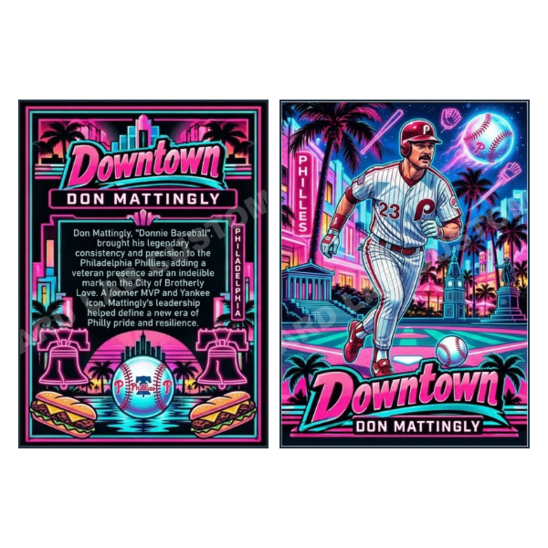 Don Mattingly Downtown Old School - Custom Fan Made Card front and back
