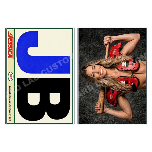 Jessica Biel Bo Knows color - Custom Fan Made Card front and back