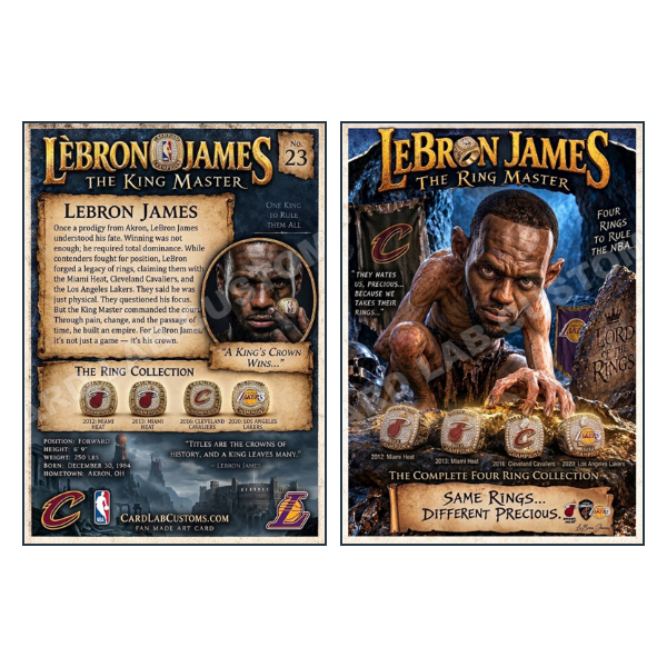 LeBron James as The Ring Master Miami Heat - Custom Fan Made Card front and back