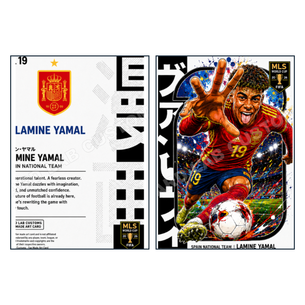 Lamine Yamal Manga 2026 MLS World Cup Spain - Custom Fan Made Card front and back