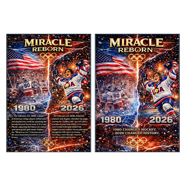 Jack Hughes Miracle Reborn - Custom Fan Made Card front and back