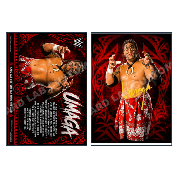 Umaga WWE - Custom Fan Made Card front and back