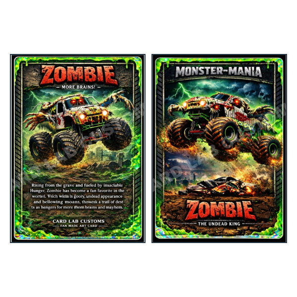 Zombie Monster Mayhem Monster Truck - Custom Fan Made Card front and back