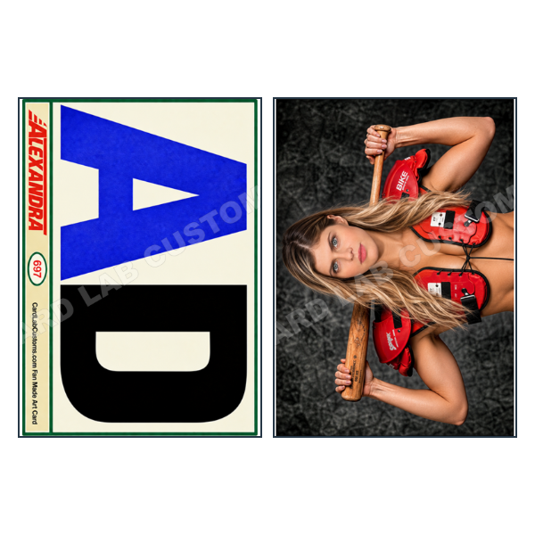 Alexandra Daddario Bo Knows color - Custom Fan Made Card front and back