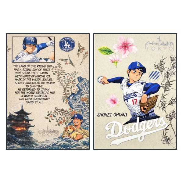 Shohei Ohtani Tokyo Los Angeles Dodgers - Custom Fan Made Card front and back