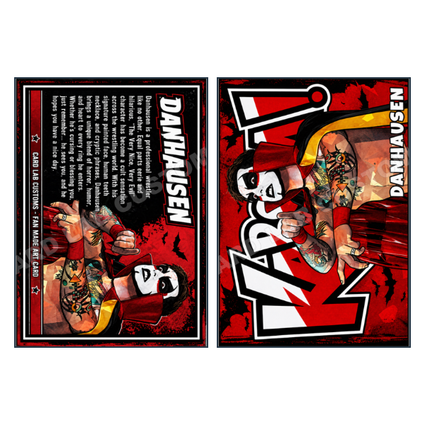 Danhausen Kaboom Wrestling - Custom Fan Made Card front and back