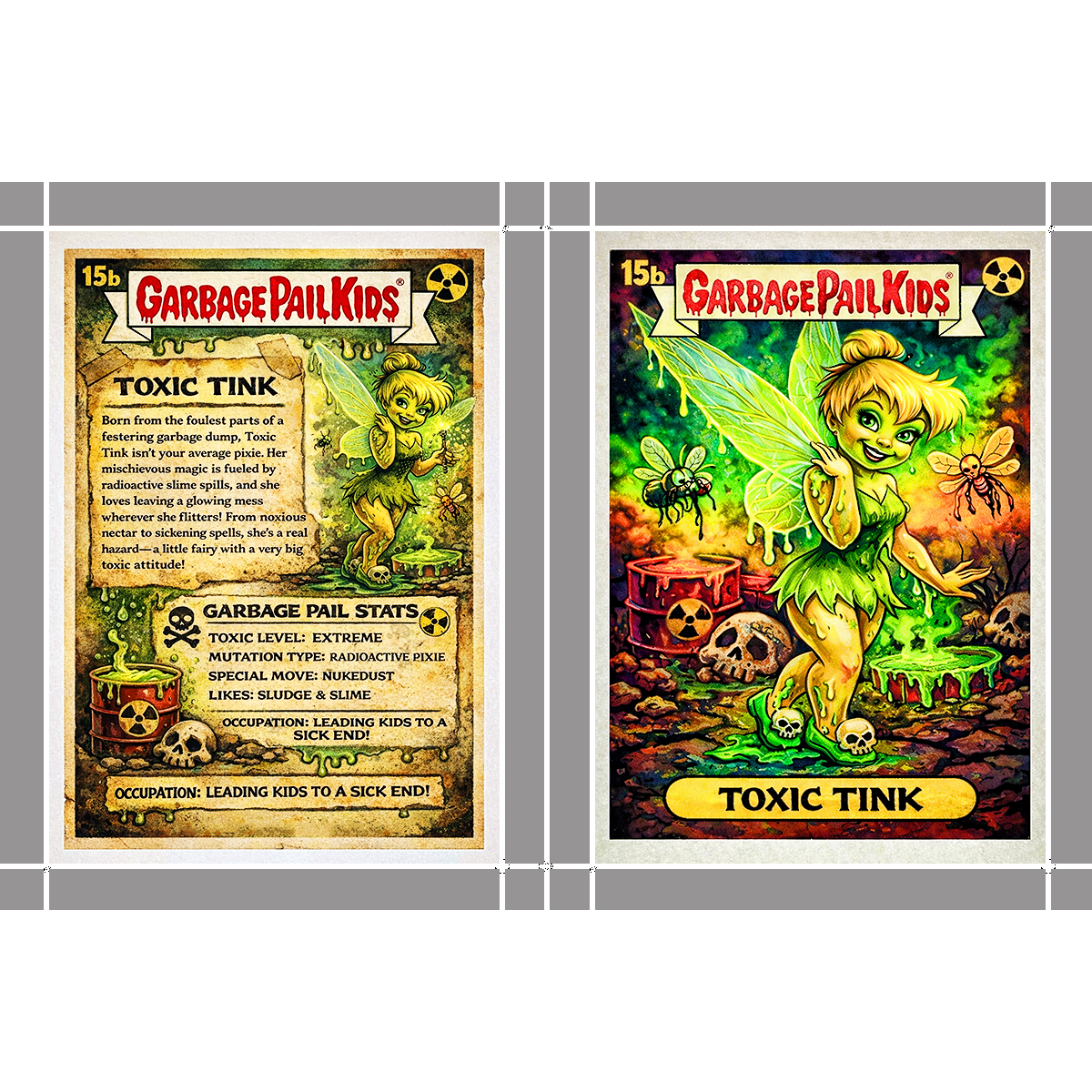 Toxic Tinkerbell Garbage Pail Kids Custom Fan Made Art Card
