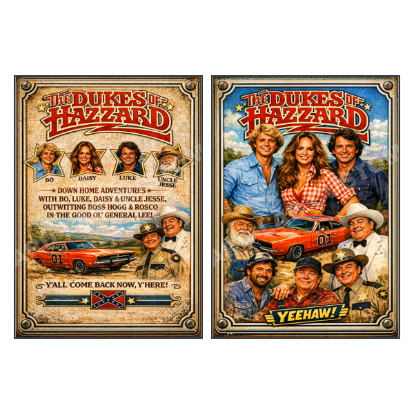 The Dukes of Hazzard - Custom Fan Made Card front and back