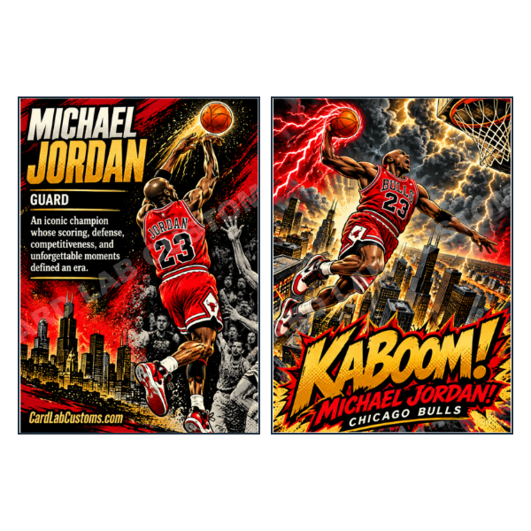 Michael Jordan Kaboom Chicago Bulls Storm Brewing - Custom Fan Made Card front and back