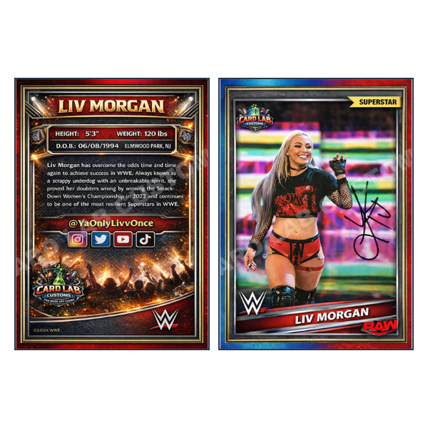 Liv Morgan Superstar - Custom Fan Made Card front and back