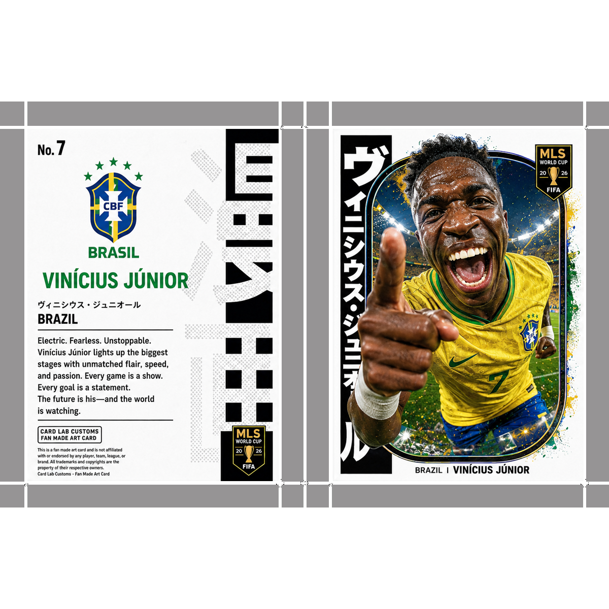 Vinícius Jr. Brazil Soccer Custom Fan Made Art Card